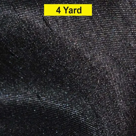 Shantung Satin Fabric Satin Dupioni Silk for Apparel and Garments 60" wide Black {1}