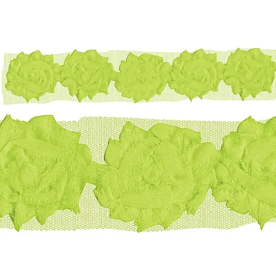 ROSE TRIM 5 CM GREEN 5 YARDS {1}