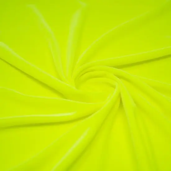 Regal Matte Stretch Velvet Fabric 58&rdquo; Wide Polyester Spandex 4-Way Stretch for Costumes & Fashion Neon Yellow {1}