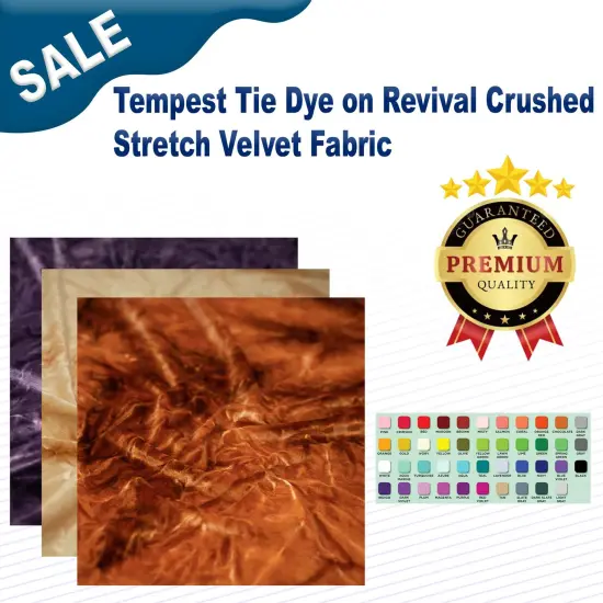 Tempest Tie Dye on Revival Crushed Stretch Velvet Fabric Sand {2}