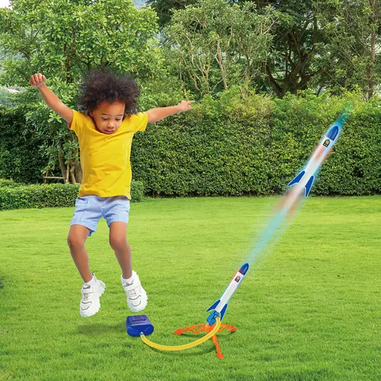 Nothing But Fun Toys: Light Up Jump Rockets - Air-Powered, 3 Illuminated Foam Rockets, Stomp Launch, Soars Over 30', Outdoor Play, Adults & Kids 3+ {4}
