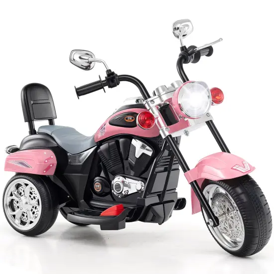 Costway 3 Wheel Kids Ride On Motorcycle 6V Battery Powered Electric Toy Blue/Pink/White/Red {12}
