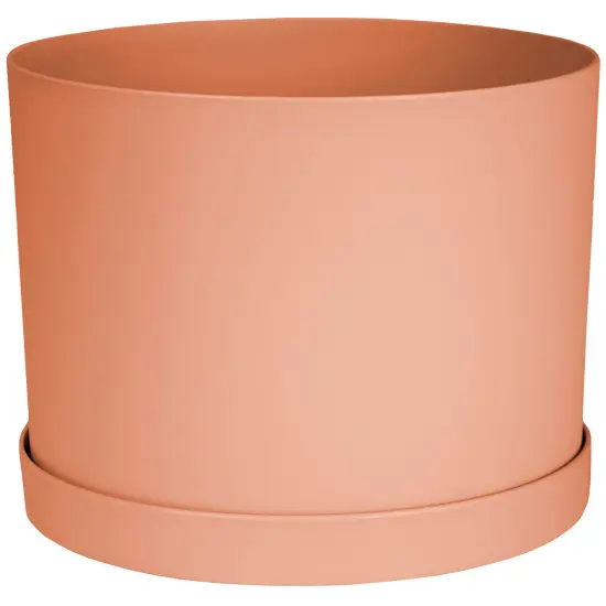 Bloem Mathers Planter w/ Saucer Tray8" Muted Terra Cotta {1}