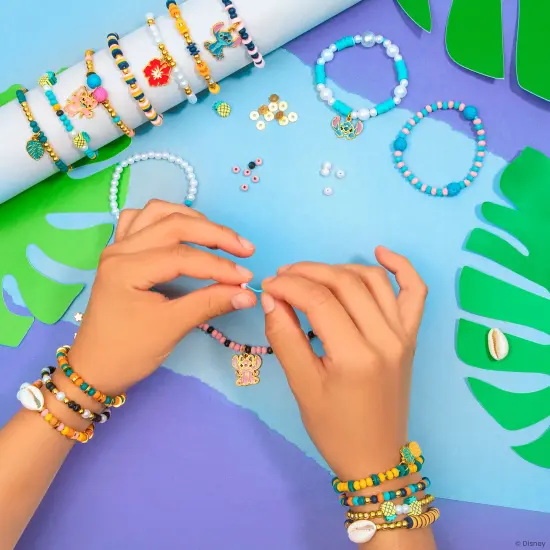 Fashion Angels: Disney Stitch: Cute & Feisty - DIY Jewelry Design Kit, Craft & Make 10 Colorful Charm Bracelets, Pineapple-Shell-Lava Beads, Kids 8+ {6}