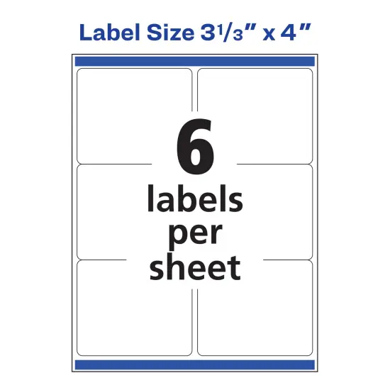 Avery Rectangle Labels with Sure Feed, 3-1/3" x 4" {5}