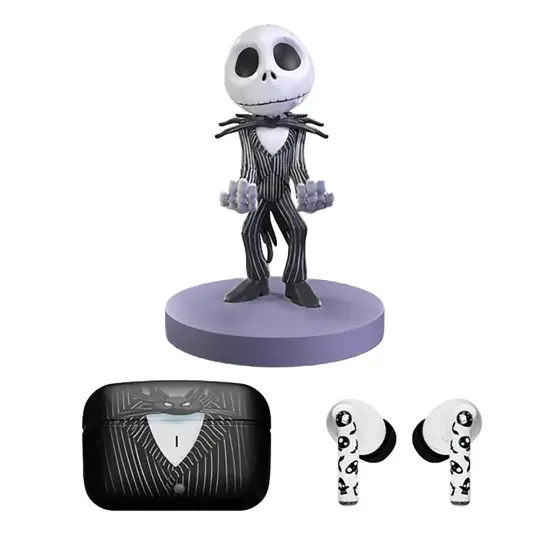 Exquisite Gaming: Buds Pro & Holdems Bundle - Jack Skellington - Wireless Bluetooth Earbuds & Case, Character Device Holder/Figure, Disney TNBC Set {1}