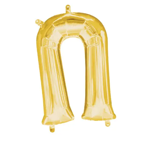 Anagram&reg; 16" Gold Letter U Balloon Air Fill Only Foil Mylar {4}