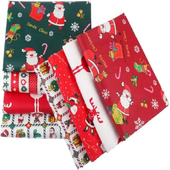 8PCS Christmas Cotton Fabric Squares - 20" x 20" {3}