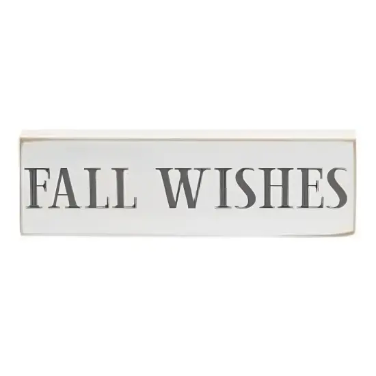 Wood Rustic Fall Blocks with Seasonal Phrases White Finish 3 Asstd. {4}
