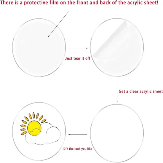 24 Pcs 3'' Clear Acrylic Circles Coasters {5}