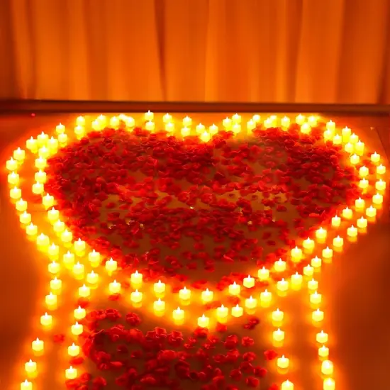 6000 Pcs Artificial Rose Petals with 72 Pcs Romantic Flameless Candles {1}