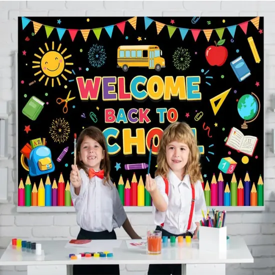 Black Welcome Back To School Banner {4}