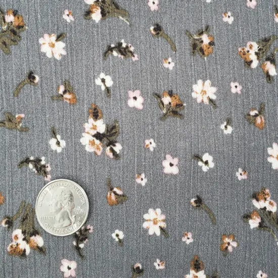 1 Yard Warm Gray Rayon Crinkle Crepon Fabric, Lightweight 50/52" Wide Apparel Fabric {3}