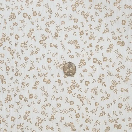 1 Yard Ivory Rayon Crinkle Apparel Fabric Soft Crinkled Look, 50/52" Width {1}