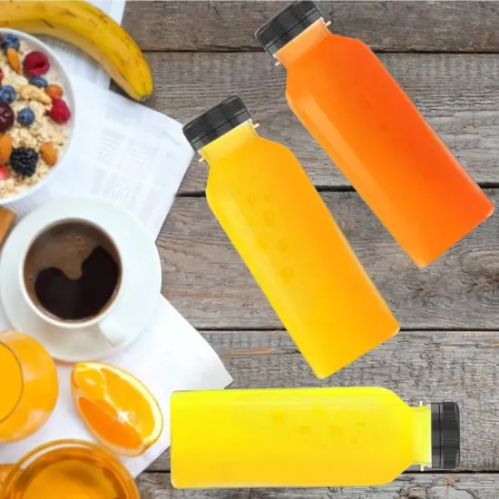 3 Pcs 17 Oz Plastic Juice Bottles Empty Clear Containers {4}