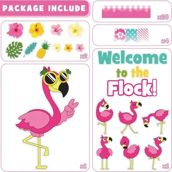 Summer Flamingo Bulletin Board Decorations Set {2}
