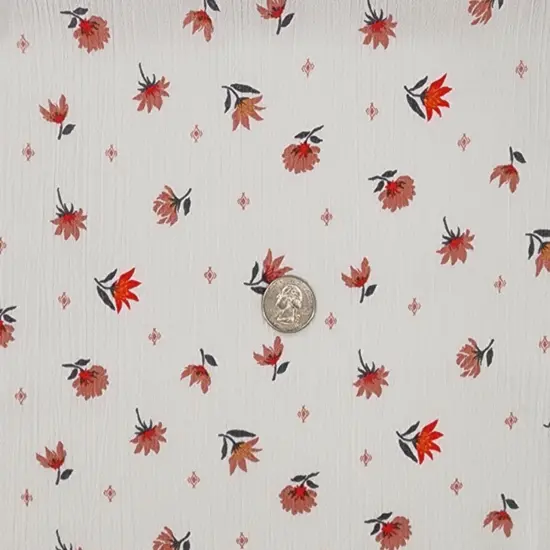 Rayon Crinkle Ivory 50/52&rdquo; Lightweight Textured Fabric {1}