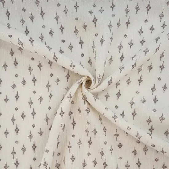 1 Yard Ivory & Taupe Rayon Crinkle Apparel Fabric Soft Draping Feel, 50/52" Width Ivory Taupe {2}