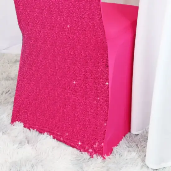 1 Piece Fuchsia Sequin Spandex Banquet Chair Cover for Glamorous Event Seating {4}