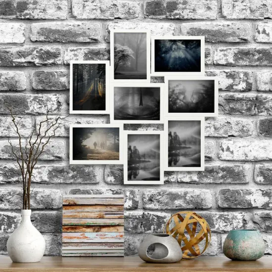 White 8-Photo Collage Frame 5" x 7" &ndash; Lightweight Durable Plastic with Polystyrene Protection {5}