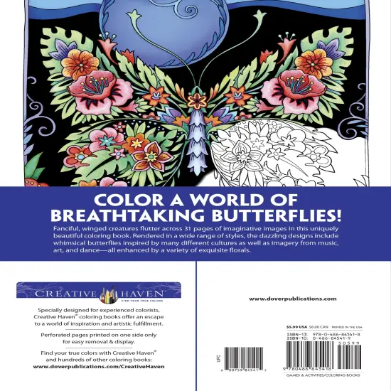 Creative Haven: Butterflies Flights Coloring Book-Softcover {3}
