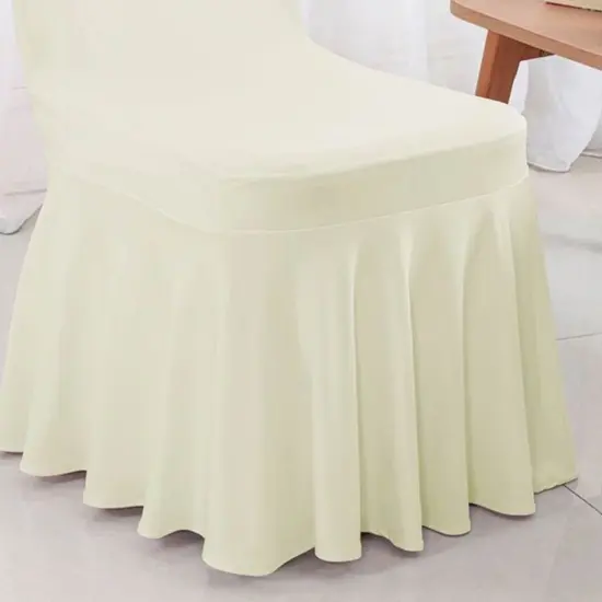 Spandex Banquet Skirt Chair Cover Ivory Stretch Skirt Fit Durable Event Decor {5}