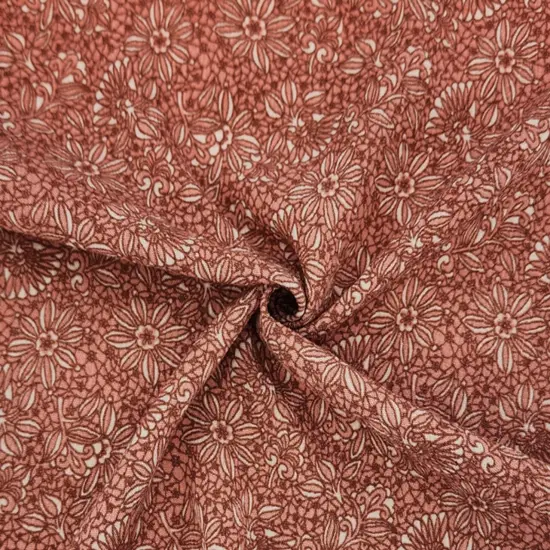 1 Yard Rayon Crinkle Coral Pink Fabric 50/52" Wide Soft, Lightweight Apparel Material {1}