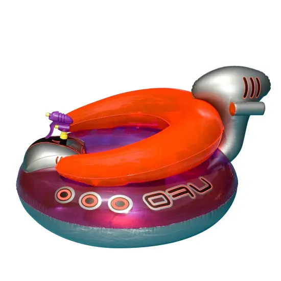 Swim Central 45" Water Sports Inflatable UFO Squirter Spaceship Ride-On Swimming Pool Float Red {4}