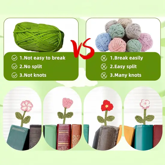 Crochet Kit for Beginner with 8 Flower Bookmarks {2}