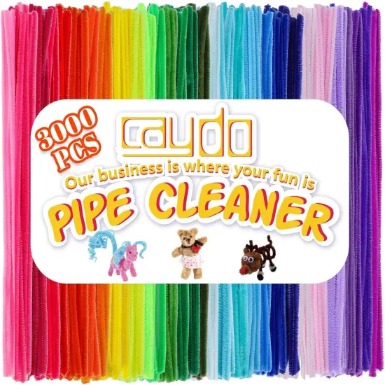 3000 Pieces Pipe Cleaners 40 Assorted Colored Chenille Stems {1}