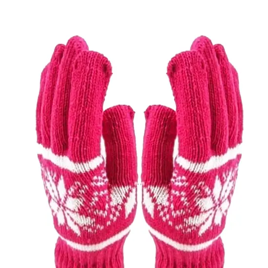 Ladies Patterned Knit Gloves 1 Pair Assorted Color {2}