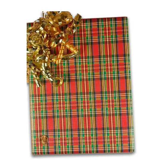 Plaid Christmas Wrapping Paper Embossed Plaid 24 ''x417 ' {2}