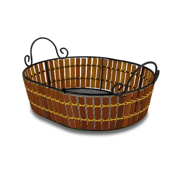 Bamboo Metal Frame Oval Basket 8 1/2" x 11" x 3" {3}