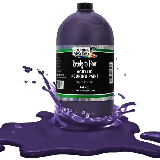 Pouring Masters Royal Purple Ready to Pour Acrylic Pouring Paint - Premium 64-Ounce Pre-Mixed Fluid Acrylic Paint - Fluid Art Supplies for Canvas, Wood, Paper, Tile & Rocks {1}