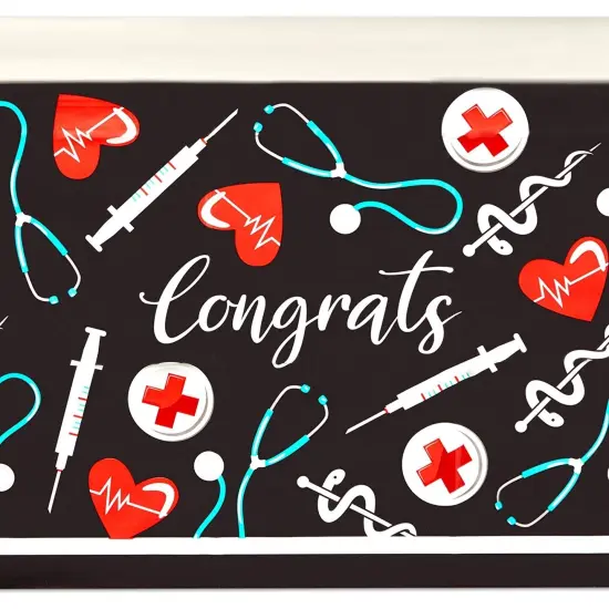 2024 Nurse Graduation Party Supplies, Congrats Table Covers (54 x 108 In, 3 Pack) Black {4}
