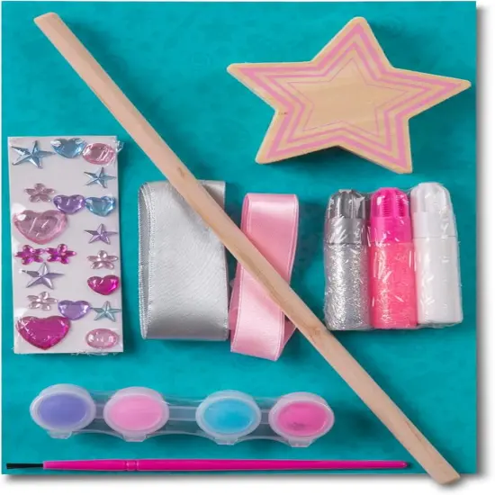 Created By Me Paint & Decorate Your Own Wooden Princess Wand Craft Kit, Pink Princess Crafts Great For Rainy Days, Toys For Kids Ages 4+ {4}