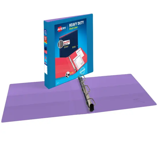 Avery Dual Color Heavy-Duty View Binder, Pool Blue/Lavender, 1" Slant Rings, Holds 250 Sheets (79899) {2}