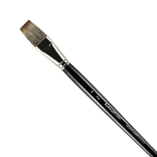 Creative Mark Hamburg Premiere Professional Oil Painting Brushes - Flat #22 Oil Paint Brush - Handmade in Germany, Natural & Synthetic Hair Blend, Long Triple-Lacquered Birch Handle {1}
