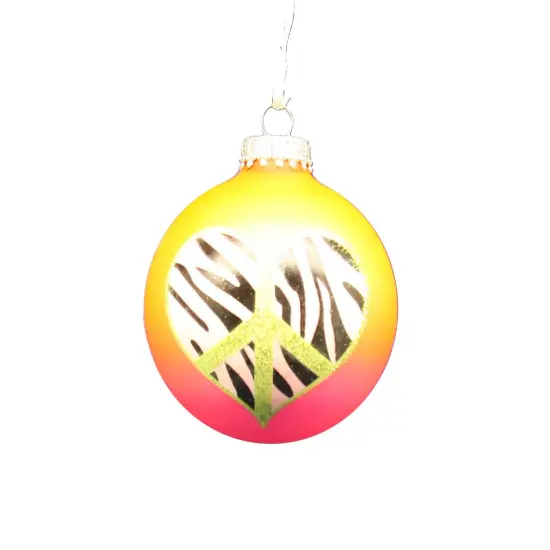 Krebs Value Glass Ball 4 pack - Colorful Peace Hearts {2}