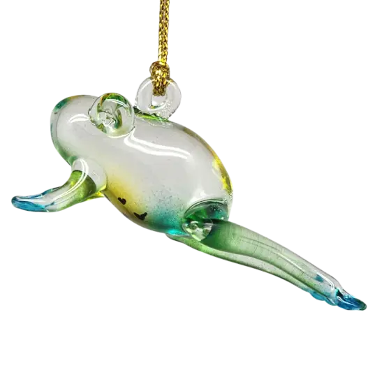 Playful Frog Glass Ornament {5}