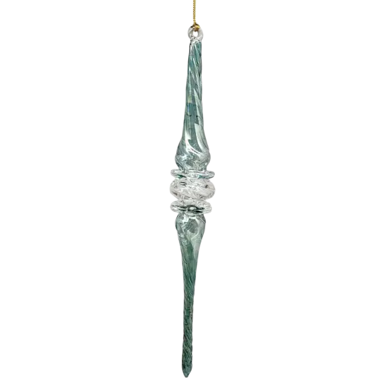 Seafoam Spiral Icicle Ornament {1}