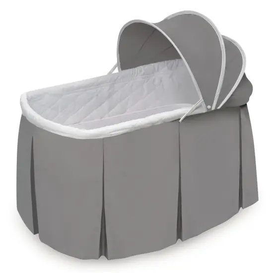 Badger Basket Cuddles Oval Rocking Doll Bassinet - Gray/White {1}