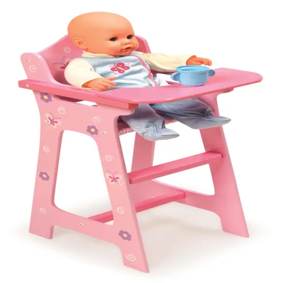 Badger Basket Blossoms and Butterflies Doll High Chair - Pink {6}
