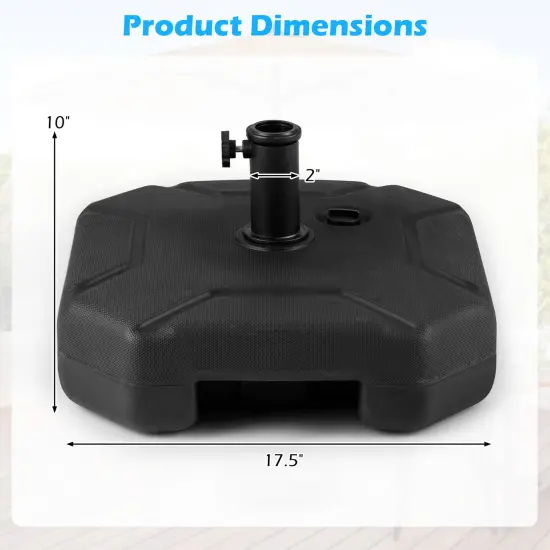 Black Metal Fillable Umbrella Base Stand for 6&ndash;8 ft Umbrellas {5}