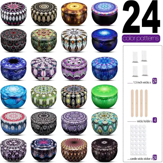 24 Designs Metal Tins for DIY Candle Crafting {2}