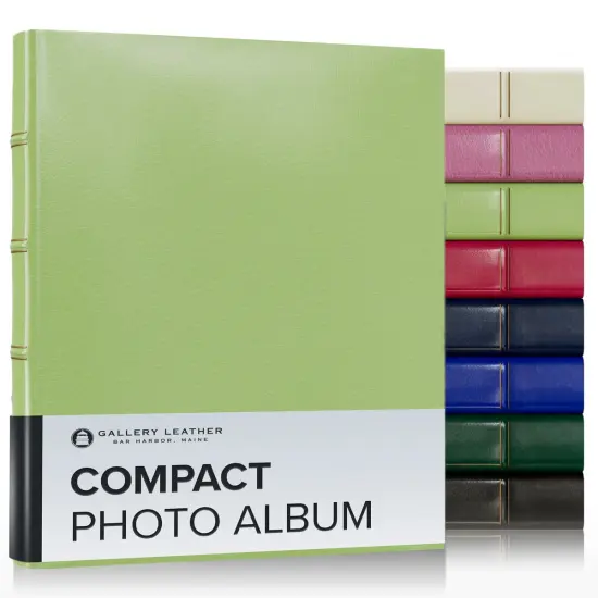 Gallery Leather Compact Photo Album 4x6-3 Ring Binder Photo Album, 60 Pages for 120 Photos, Fillable, Can Fit 4x6 Photos, Handcrafted Camden kiwi {1}