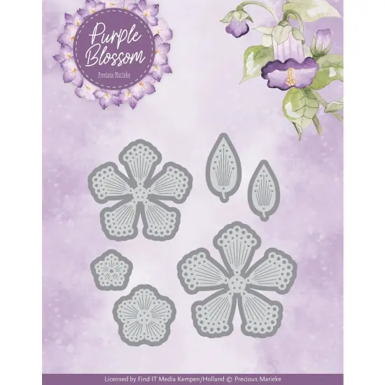 Find It Trading Precious Marieke Die-Blossom Fantasy Flowers, Purple Blossom {1}
