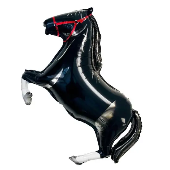 32" Black Horse Foil Balloon Farm Party Decoration {4}