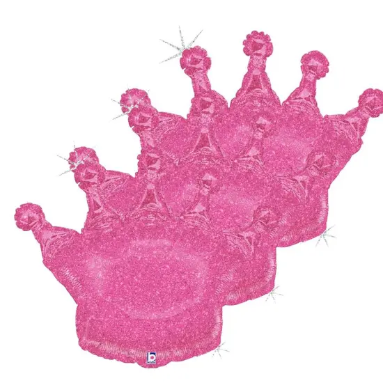 Betallic&reg; 36 Inch Glittering Crown Pink Balloon {6}