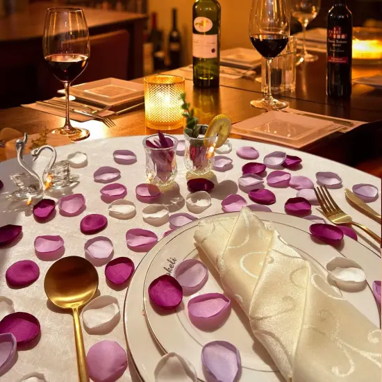 Rose Petals for Wedding Decor Lavender Purple Silk Petals Flower Girl Scatter Petals for Aisle Table Centerpieces Reception, Bridal Shower Proposal Party Romantic Night {5}